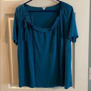 J Crew turquoise knit top, size small